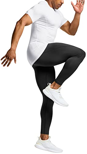 ATHLIO Men's Cool Dry Short Sleeve Compression Shirts, Sports Baselayer T-Shirts Tops, Athletic Workout Shirt