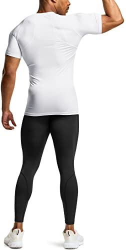 ATHLIO Men's Cool Dry Short Sleeve Compression Shirts, Sports Baselayer T-Shirts Tops, Athletic Workout Shirt