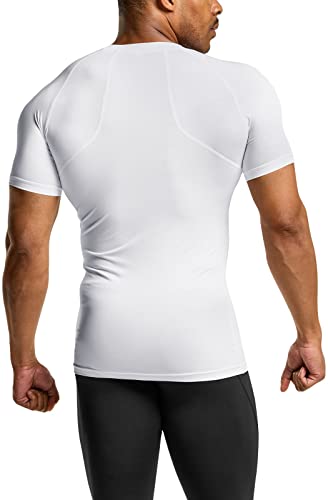 ATHLIO Men's Cool Dry Short Sleeve Compression Shirts, Sports Baselayer T-Shirts Tops, Athletic Workout Shirt