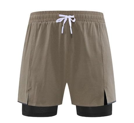 ASWRTYJO Men's 2 in 1 Athletic Shorts Quick Dry Lined Running for Training