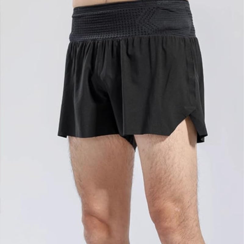 ASWRTYJO Men's Trail Running Shorts Quick Dry Inner Liner Anti-Ride Marathon Training with Waist Pocket