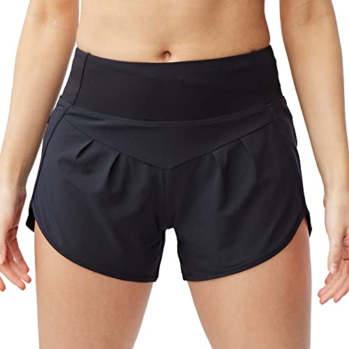 GOAL FIVE Sheva 3.5" Lined High Rise Running Shorts for Women, Performance Athletic Short, Womens Workout Shorts, Black, XL