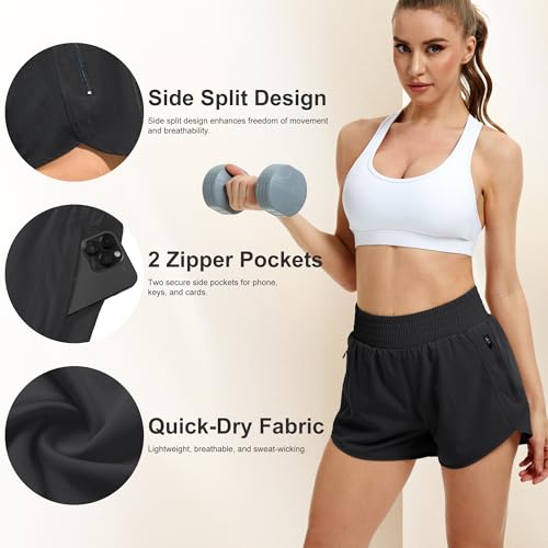 CE' CERDR 5 Pack Women's Athletic Workout Short High Waisted Running Shorts