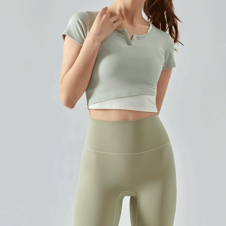 QWERAXZG Yoga Top for Women Sport Shirt Fitness Gym Running Female Sports(D,M Code)