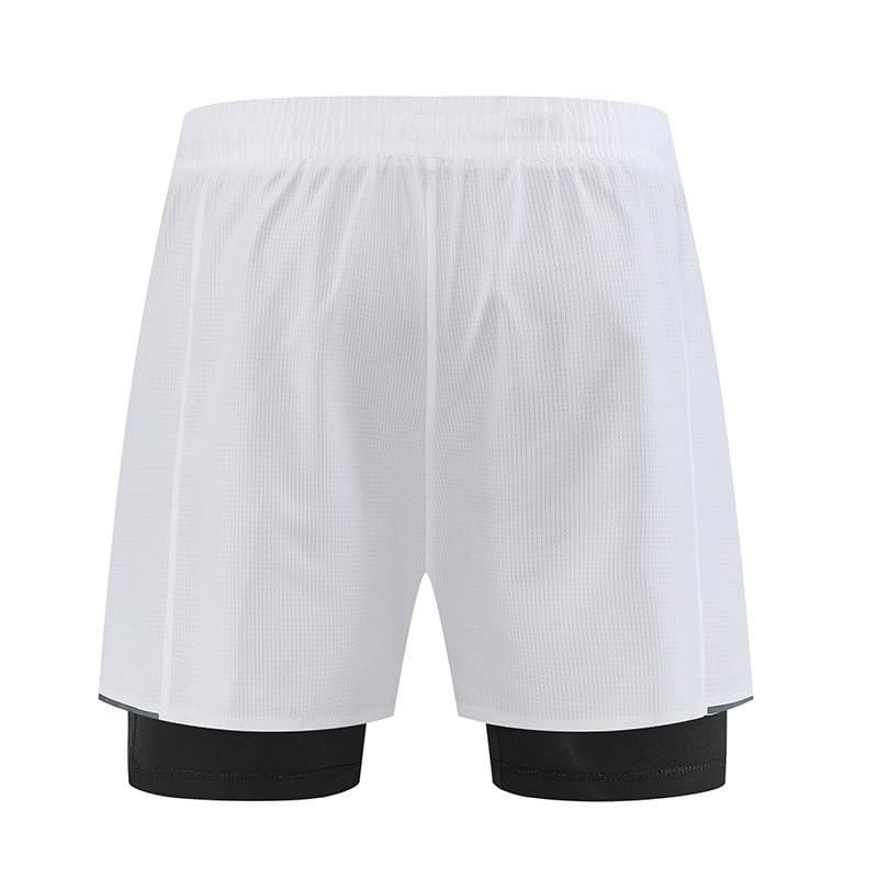 ASWRTYJO Men's 2 in 1 Athletic Shorts Quick Dry Lined Running for Training