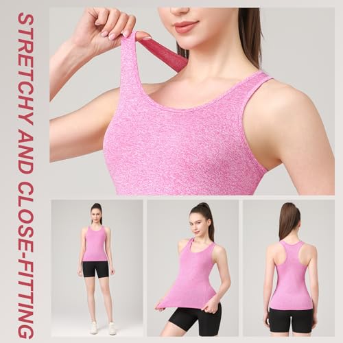 Workout Tank Tops for Women 3Pack Athletic Racerback Sports Compression Sleeveless Dry Fit Shirts