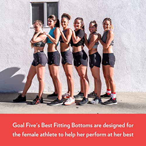 GOAL FIVE Sheva 3.5" Lined High Rise Running Shorts for Women, Performance Athletic Short, Womens Workout Shorts, Black, XL
