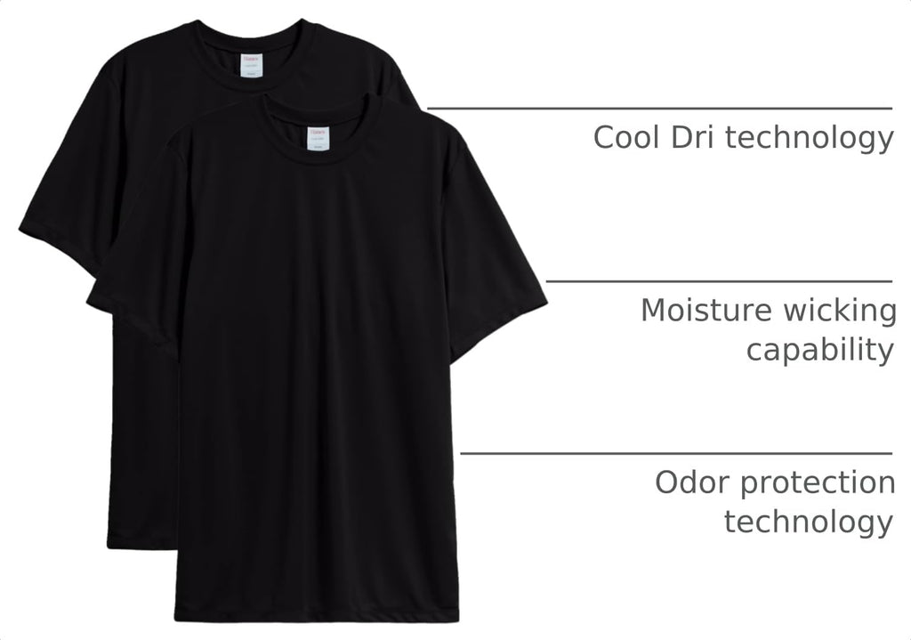 Hanes Men's Cool Dri Performance T-Shirt, Moisture-Wicking Short Sleeve Tee, 40+ UPF Protection, 2 Or 5 Pack