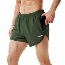 TENJOY Men’s 3-Inch Athletic Running Shorts with Zipper Pocket