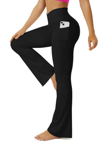 FOHOFO Women’s Crossover High-Waist Flare Yoga Pants