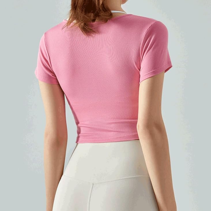 QWERAXZG Yoga Top for Women Sport Shirt Fitness Gym Running Female Sports(D,M Code)