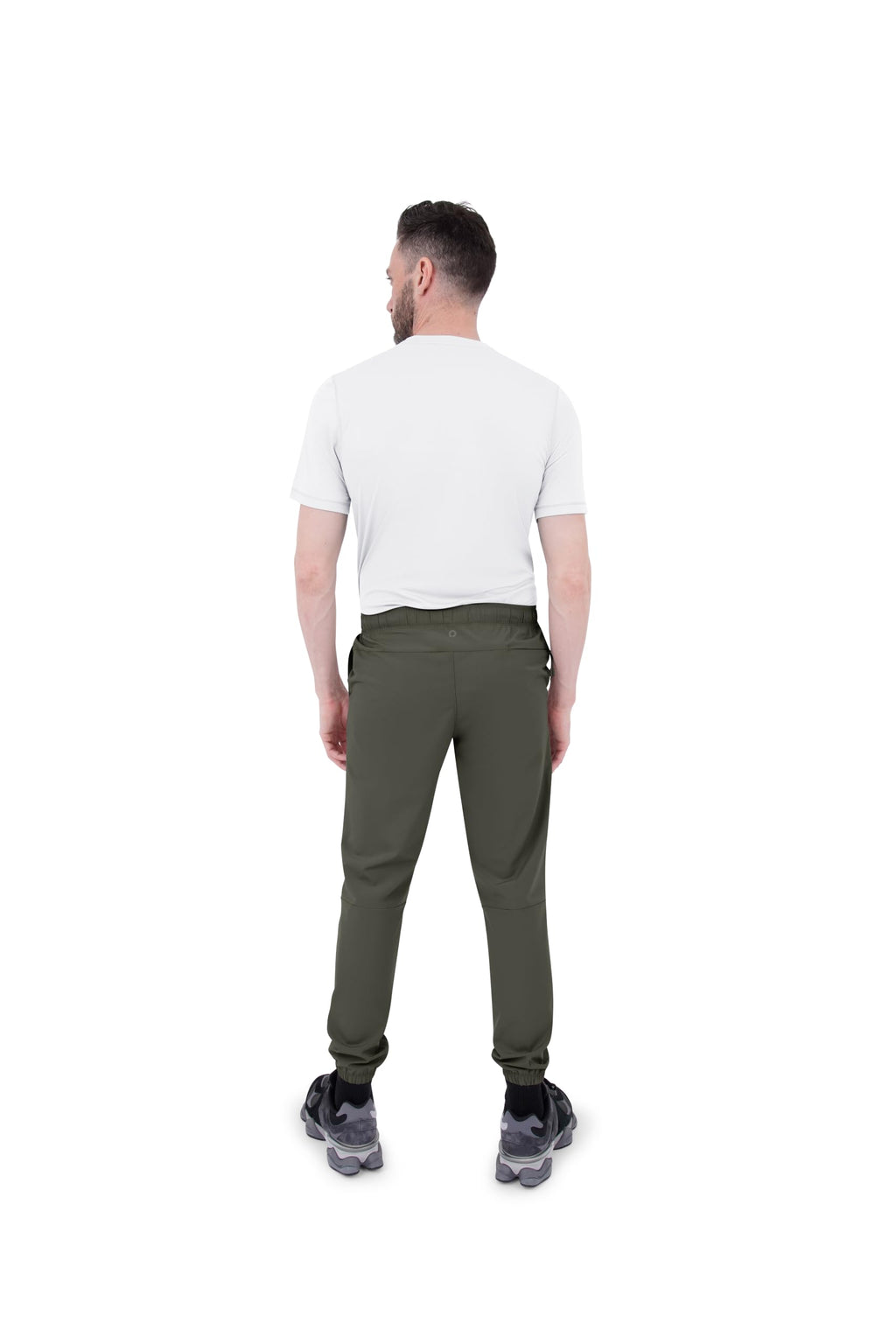 Skora Men's Woven Stretch Running Joggers with Back Zip and Side Pockets