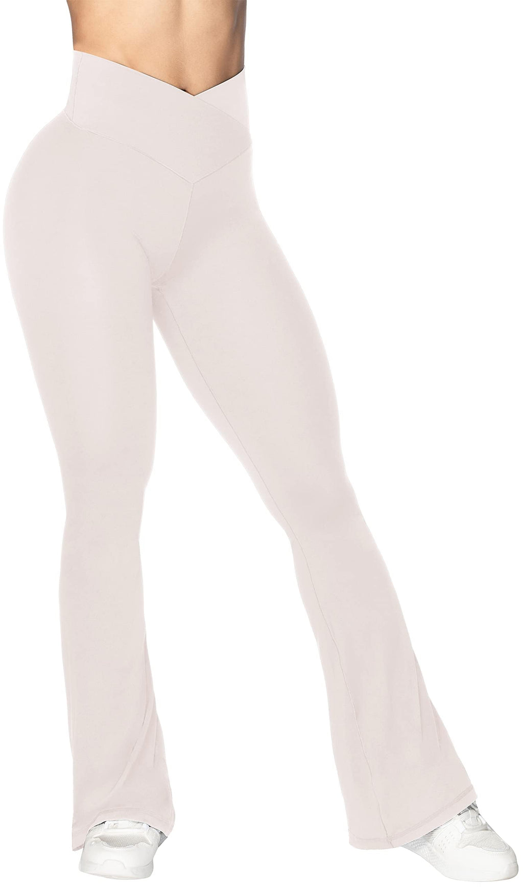 Sunzel Women’s Crossover High-Waist Flare Yoga Leggings