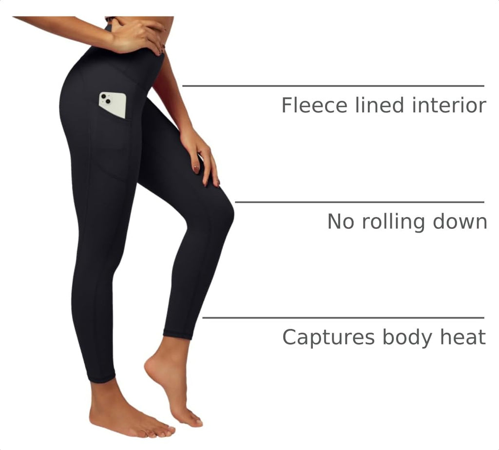 IUGA Women’s Fleece-Lined Thermal Winter Leggings with Pockets