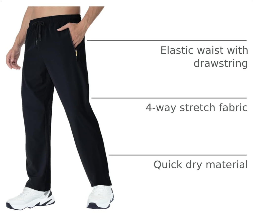 Rapoo Mens Lightweight Hiking Pants Quick Dry Stretch Joggers for Running Workout Casual