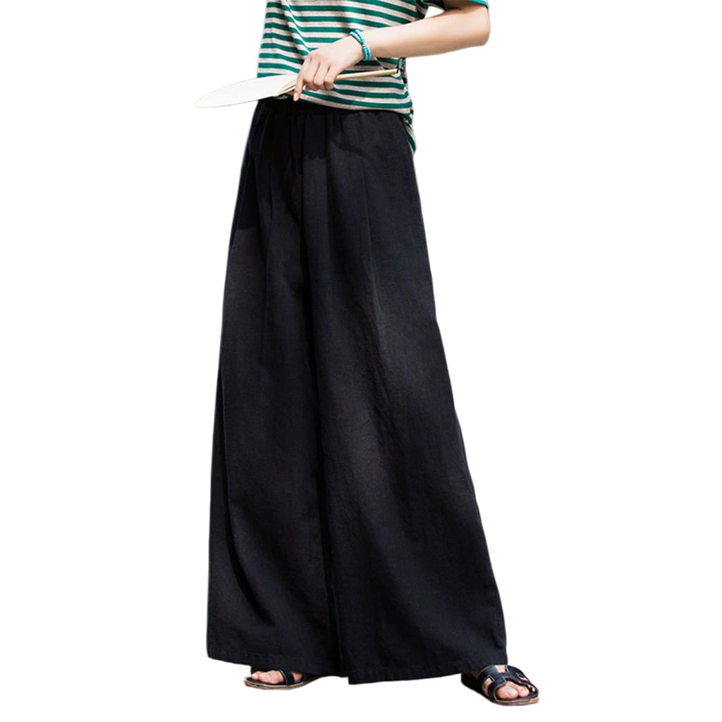rxynpcrd Women’s Linen Wide-Leg High-Waist Yoga Pants