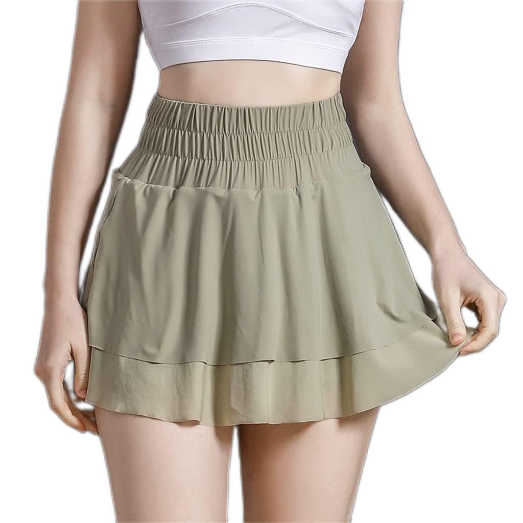 AFPSDLFJDLS Women's Sports Shorts 2 in 1 Yoga Mesh Paneled Fitness Running Breathable Sportswear