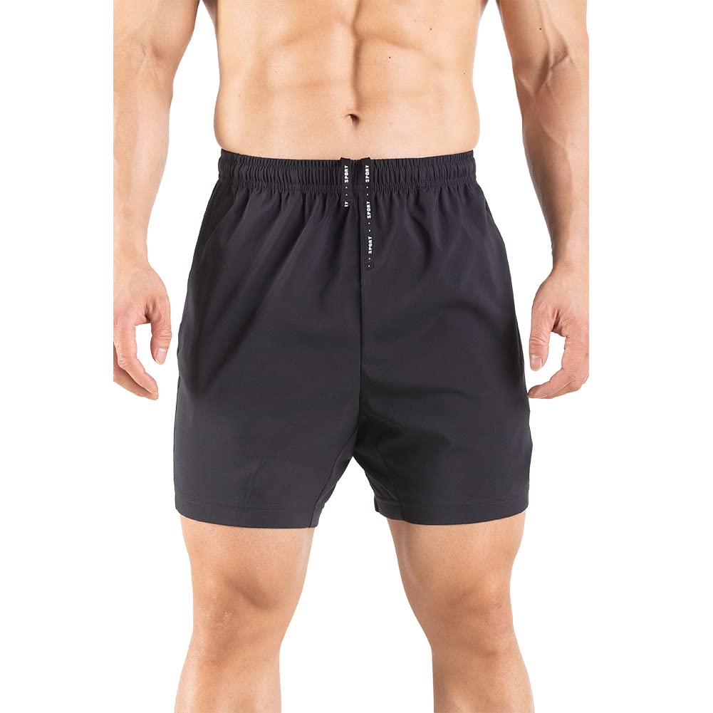 Gaglg Men's 5" Running Shorts 2 Pack Quick Dry Athletic Workout Gym Shorts with Zipper Pockets