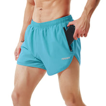 TENJOY Men’s 3-Inch Athletic Running Shorts with Zipper Pocket
