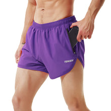 TENJOY Men’s 3-Inch Athletic Running Shorts with Zipper Pocket