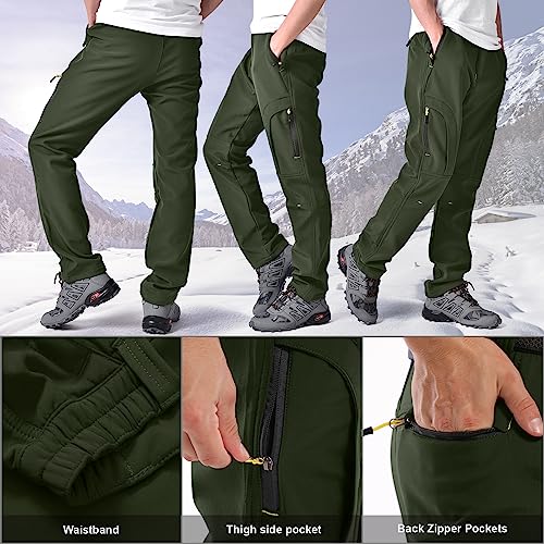 Toomett Men’s Fleece-Lined Water-Repellent Snow Hiking Pants
