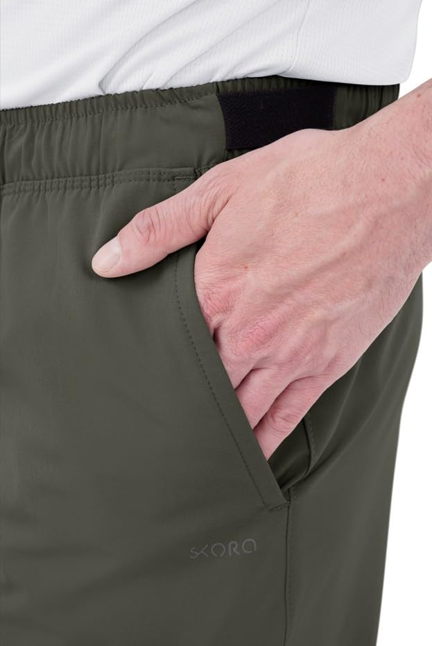 Skora Men's Woven Stretch Running Joggers with Back Zip and Side Pockets
