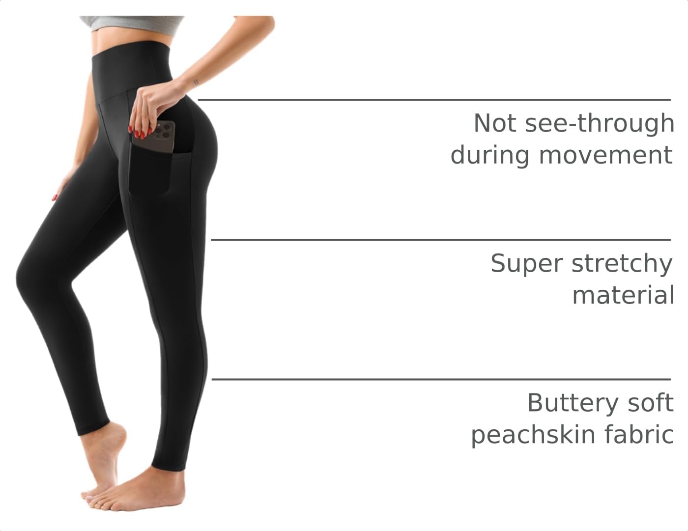 SINOPHANT Women’s High-Waist Leggings with Pockets