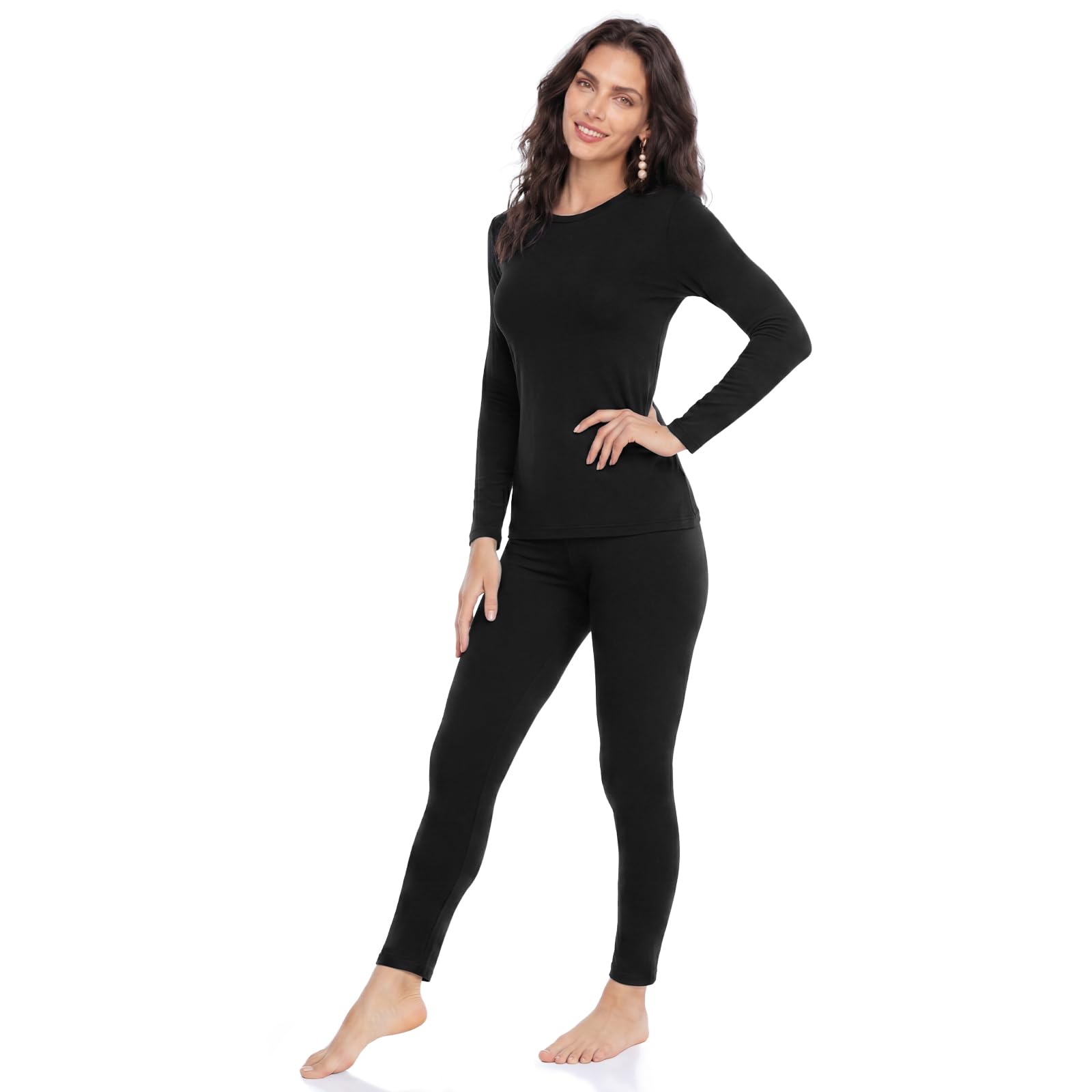 Women’s Fleece-Lined Thermal Long Johns Underwear Set