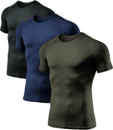ATHLIO Men’s Cool-Dry Short-Sleeve Compression Training Shirt