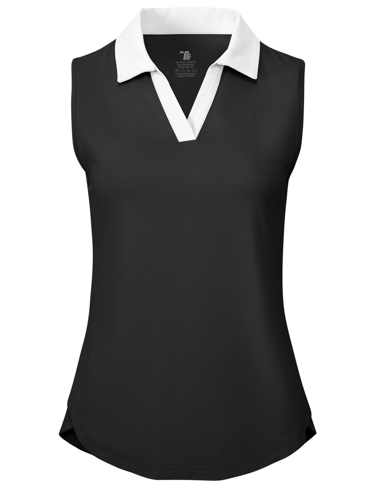 BGOWATU Women's Sleeveless Golf Polo Shirts Collared V Neck Tennis Tank Tops UPF 50+ Quick Dry Lightweight