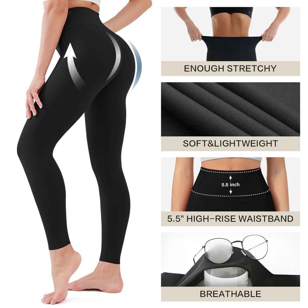 Blisset Women’s 3-Pack High-Waist Pocket Yoga Leggings