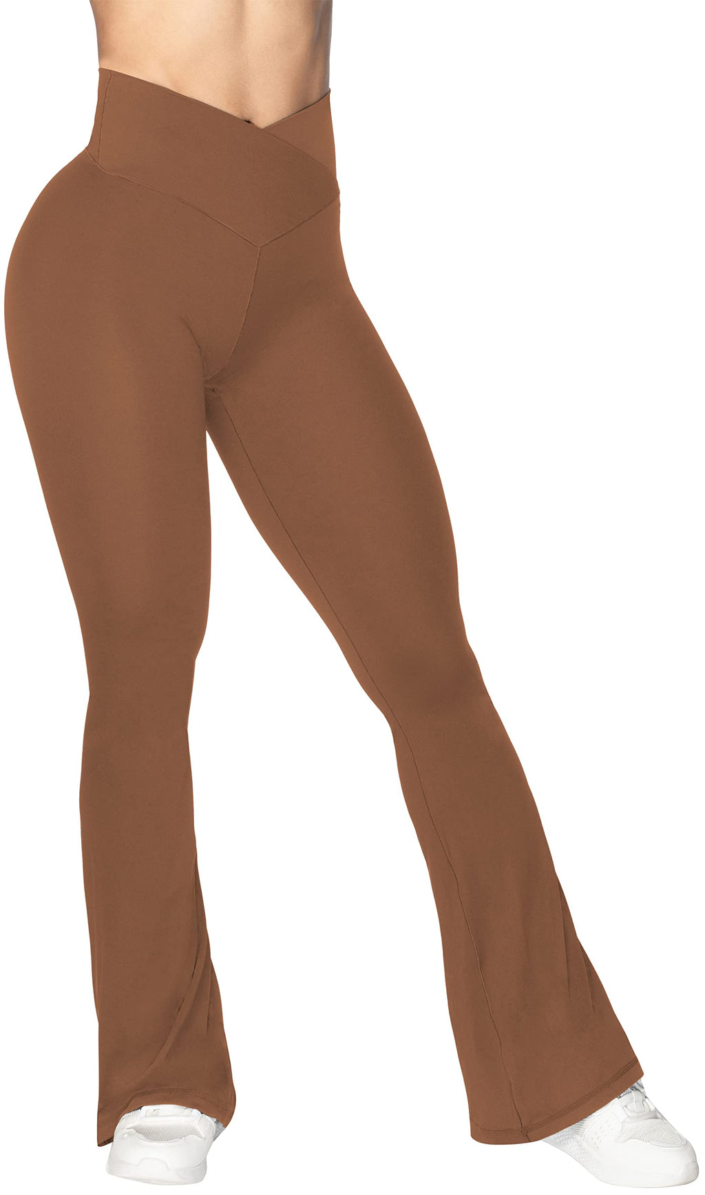 Sunzel Women’s Crossover High-Waist Flare Yoga Leggings