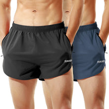 TENJOY Men’s 3-Inch Athletic Running Shorts with Zipper Pocket