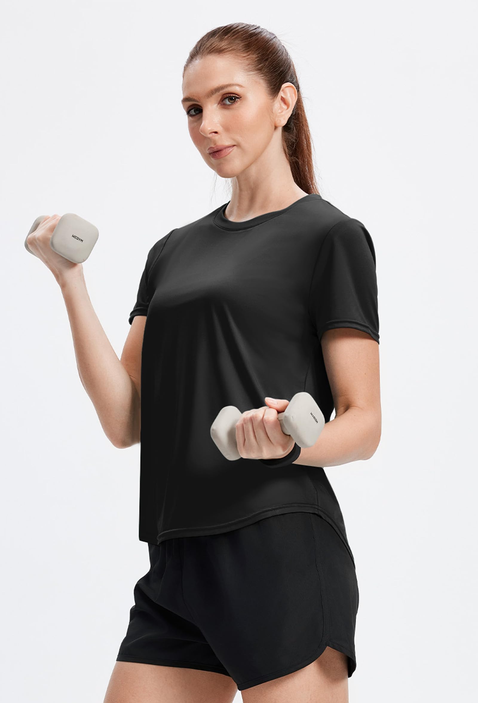 Alaroo Womens Workout Tops Sun Protection Running Pliates Athletic Lightweight Short Sleeve Tops for Women Fitness Clothing