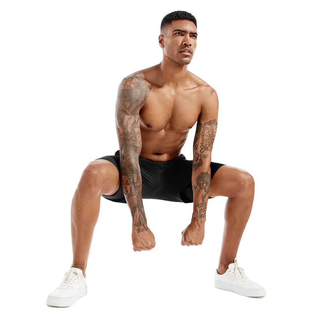 TENJOY Men's 2 in 1 Running Shorts 5 in or 7 in Quick Dry Gym Athletic Workout Shorts for Men with Phone Pockets