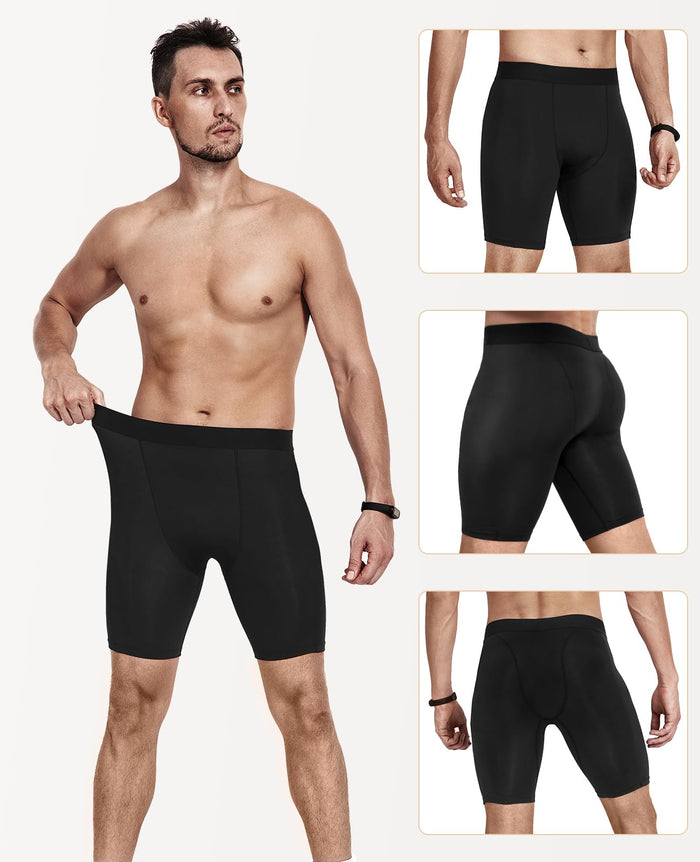Niksa Men’s 2/3-Pack Athletic Compression Workout Shorts