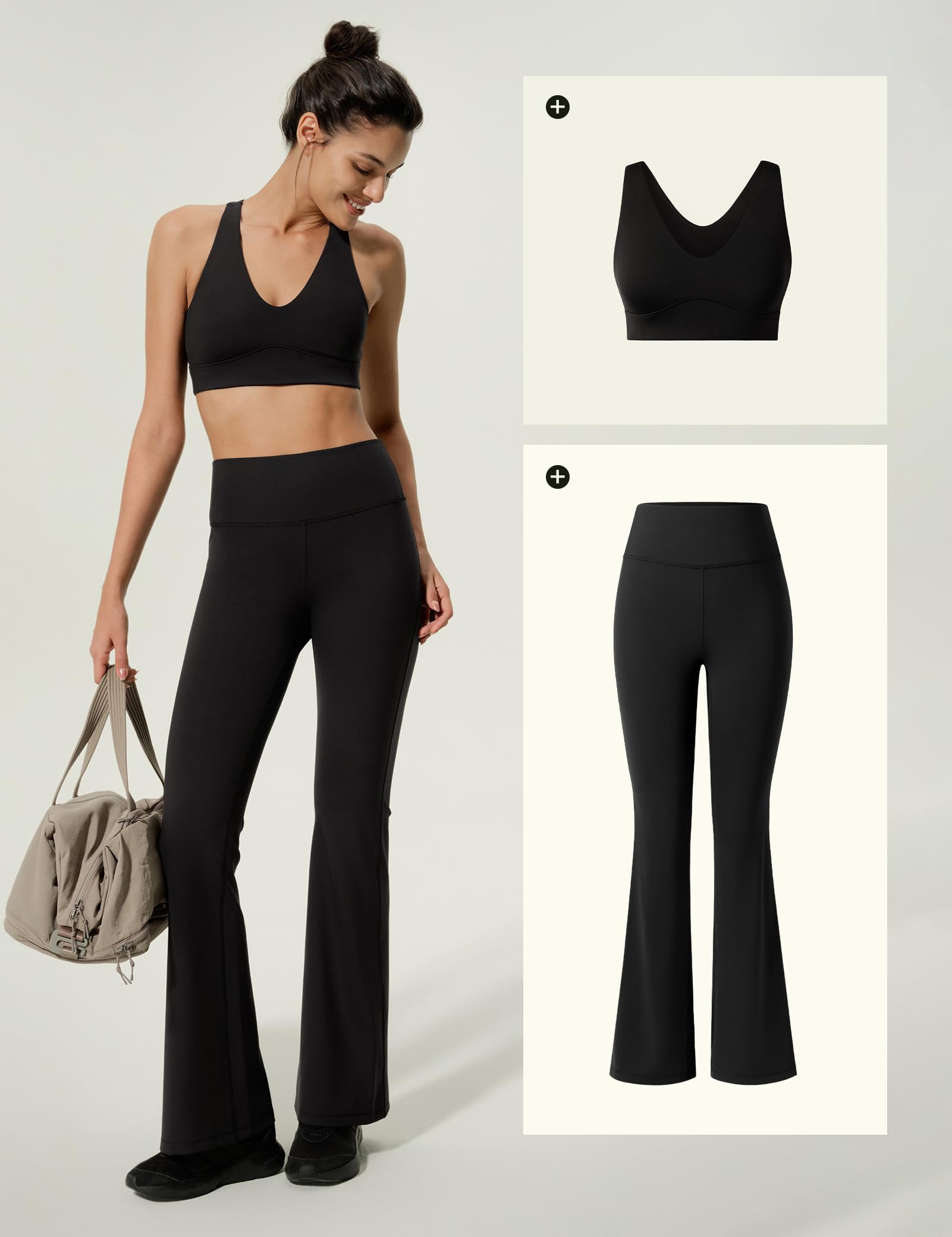 LILYSILK Women’s High-Rise Silk Flare Yoga Pants