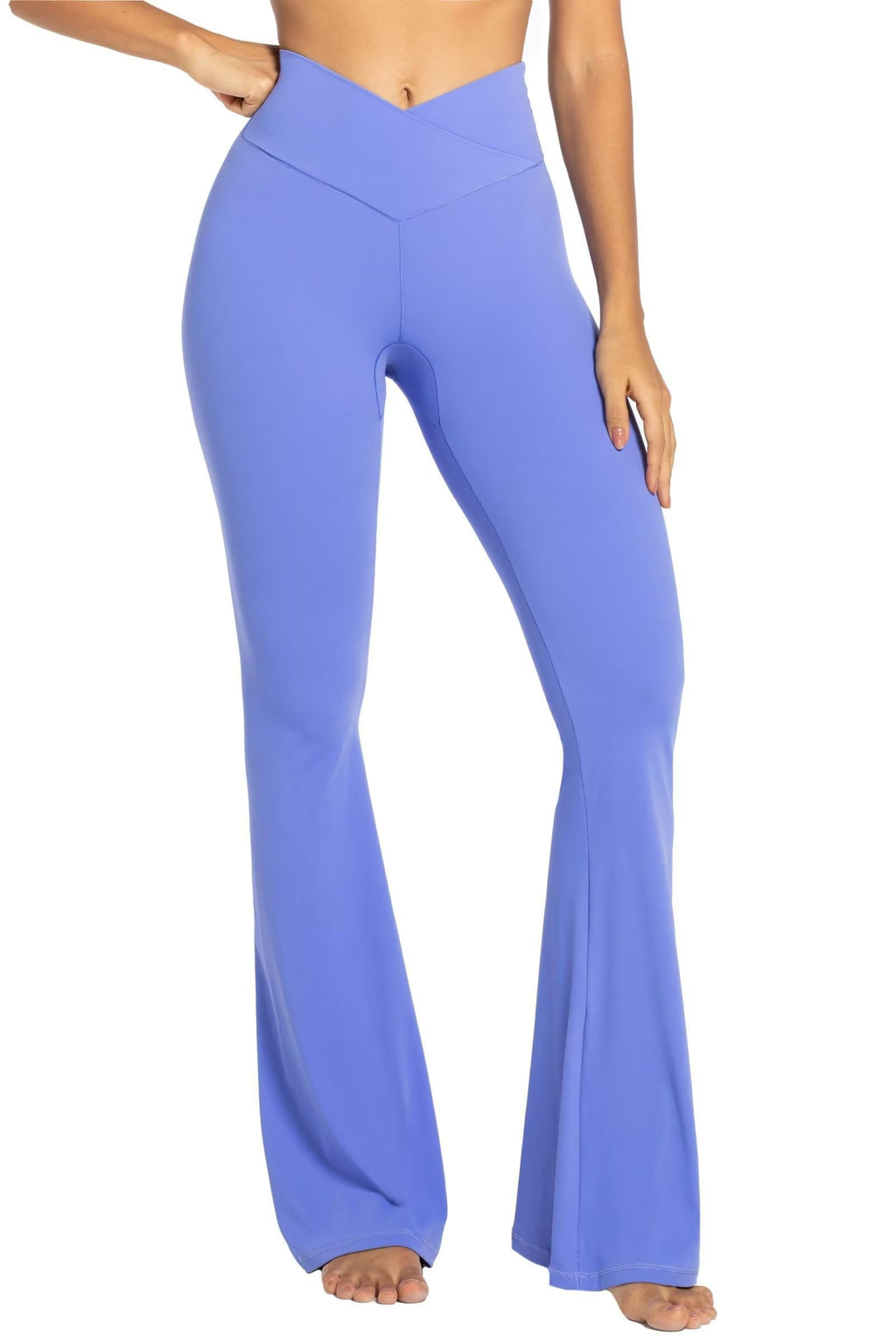 Sunzel Women’s Crossover High-Waist Flare Yoga Leggings
