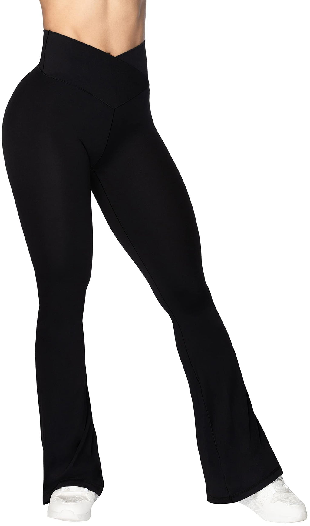 Sunzel Women’s Crossover High-Waist Flare Yoga Leggings