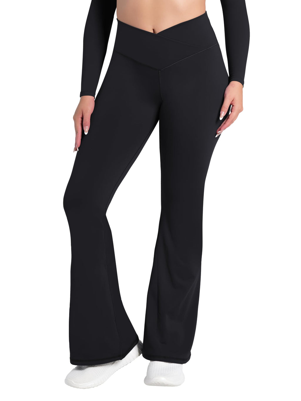 Sunzel Women’s Crossover High-Waist Flare Yoga Leggings