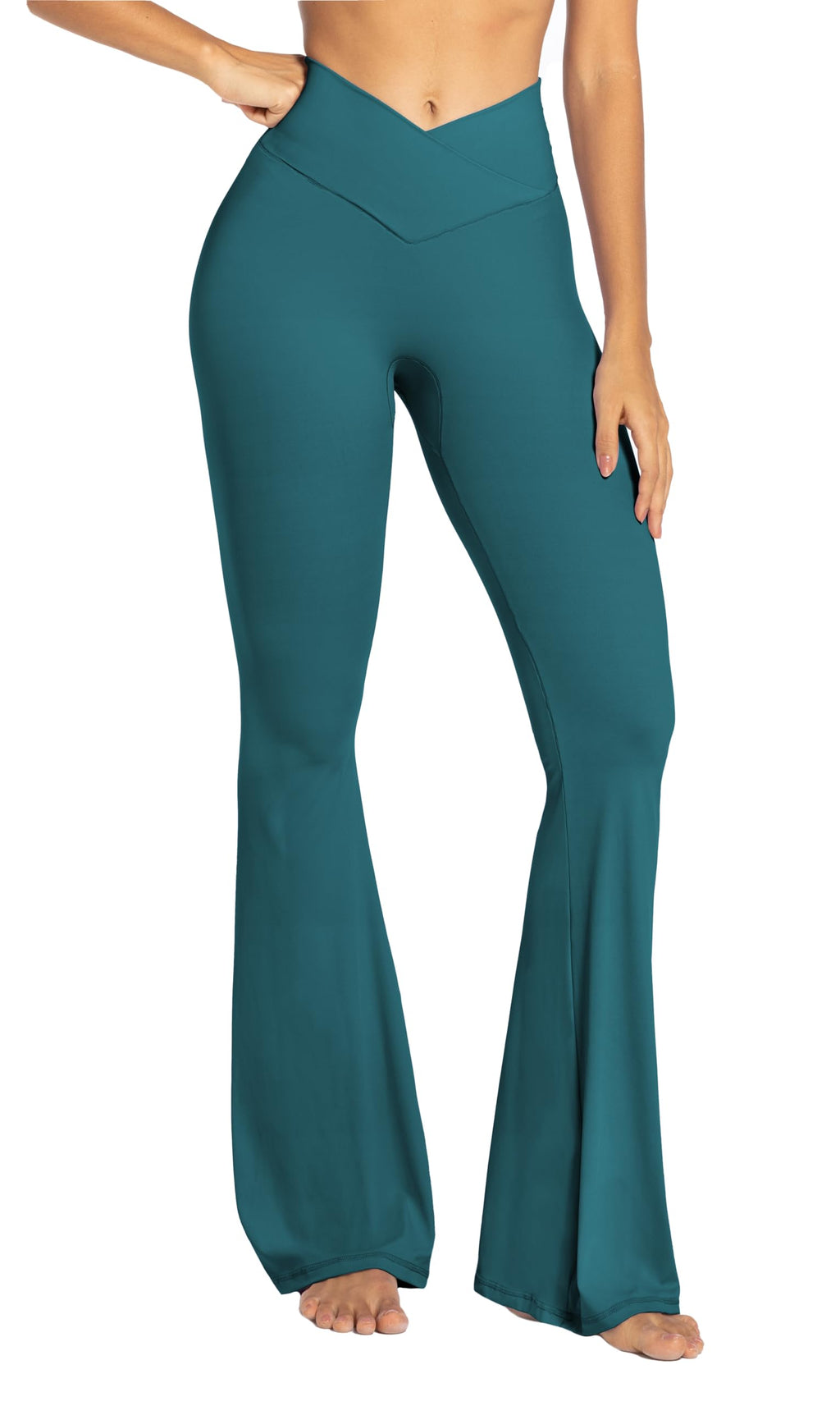 Sunzel Women’s Crossover High-Waist Flare Yoga Leggings
