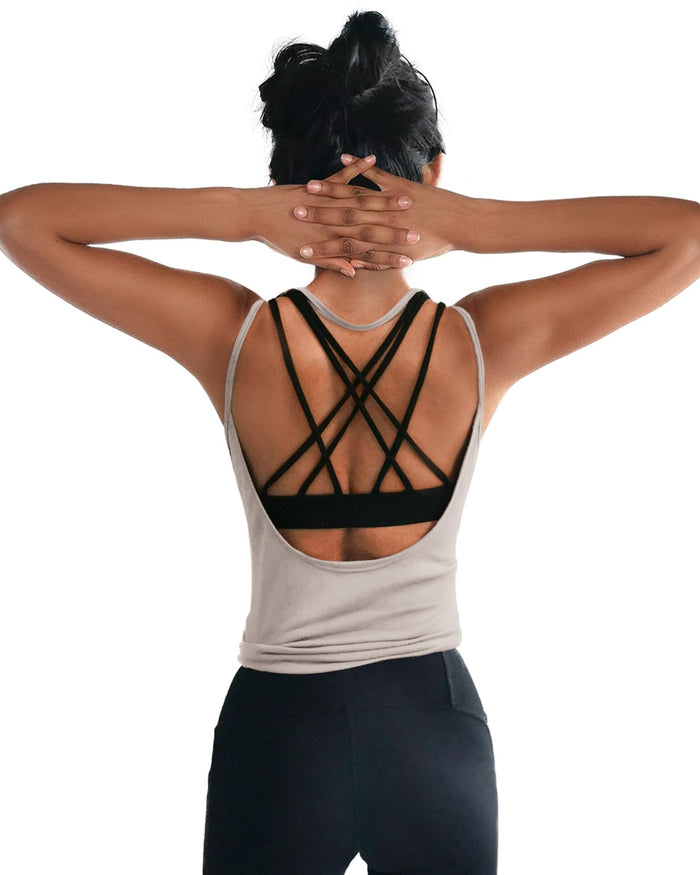 OYANUS Women’s Open-Back Yoga & Workout Tank Top
