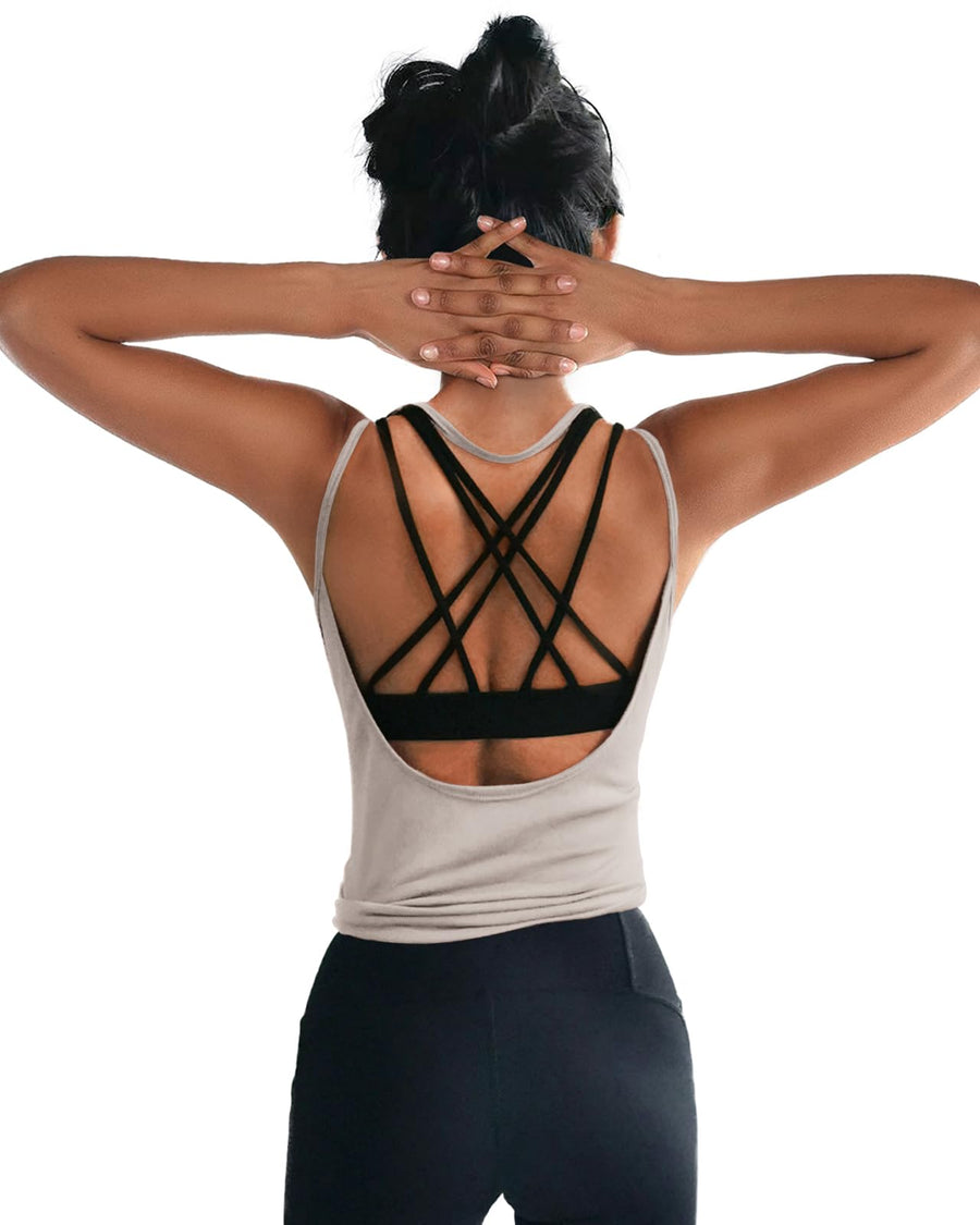 OYANUS Women’s Open-Back Yoga & Workout Tank Top