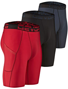 DEVOPS Men’s 3/5-Pack Compression Shorts with Optional Pockets