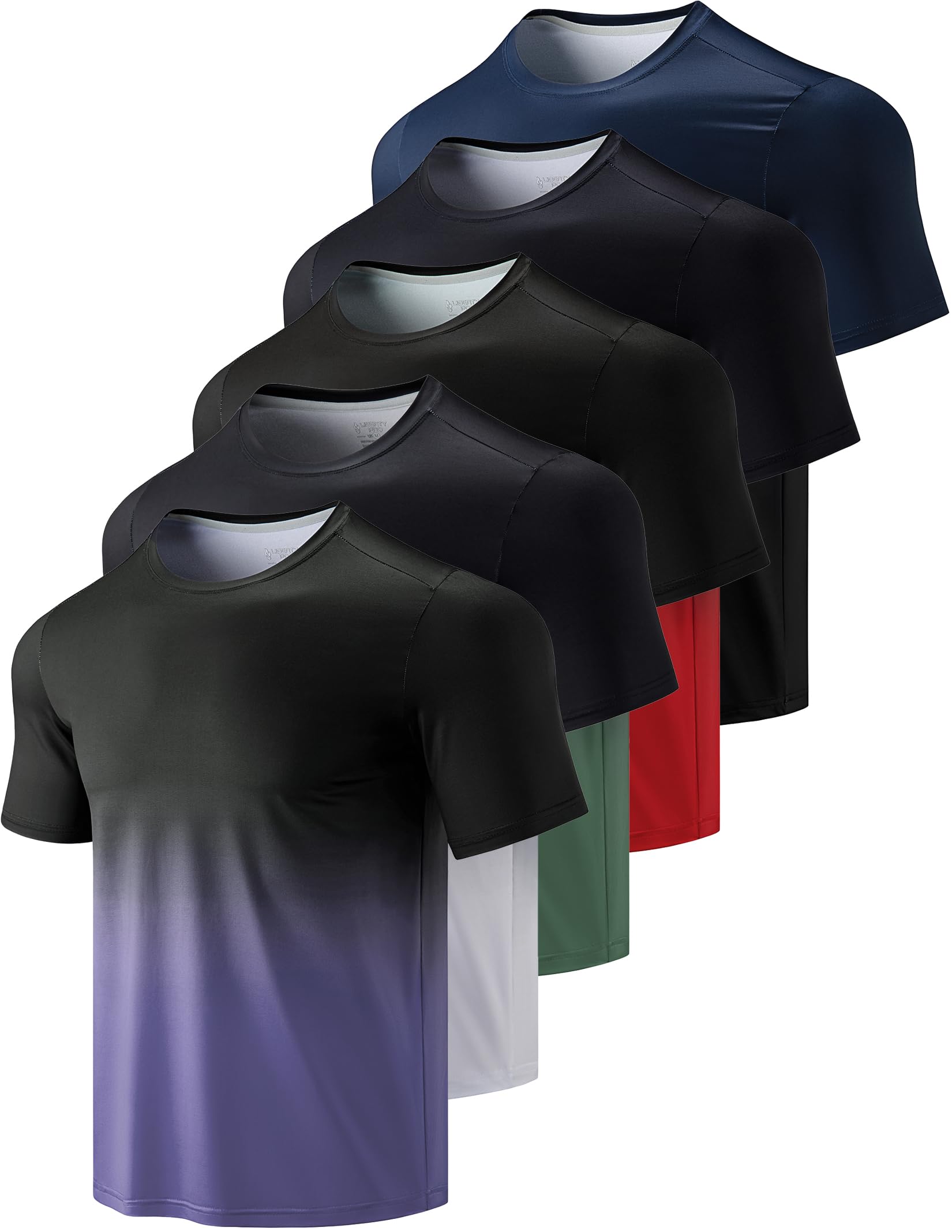 Men’s 5-Pack Quick-Dry Athletic Training T-Shirts