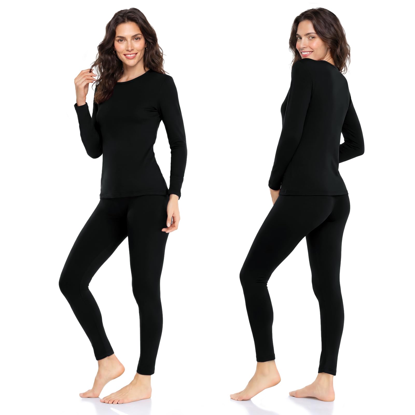 Women’s Fleece-Lined Thermal Long Johns Underwear Set