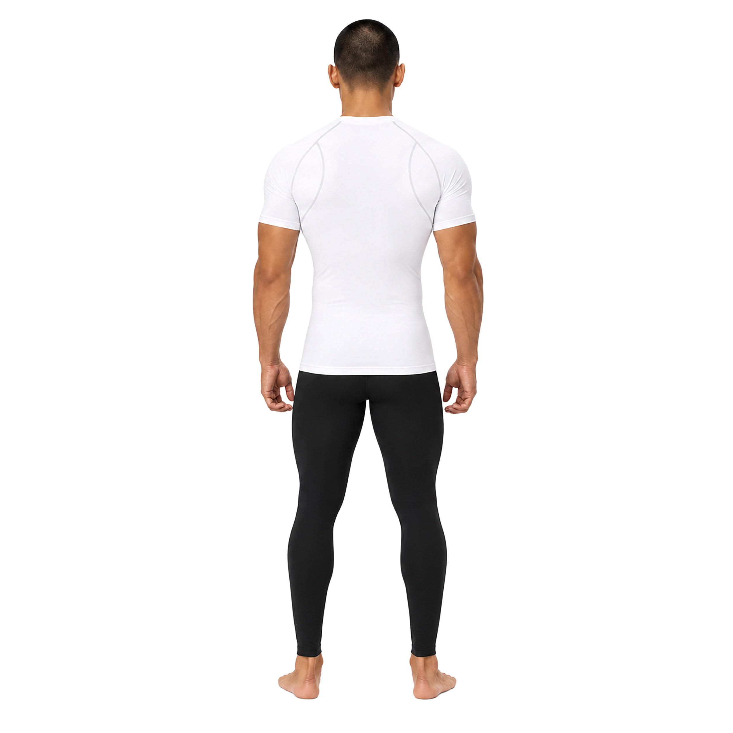 DEVOPS 3 Pack Men's Cool Dry Compression Baselayer Short Sleeve Shirts Top