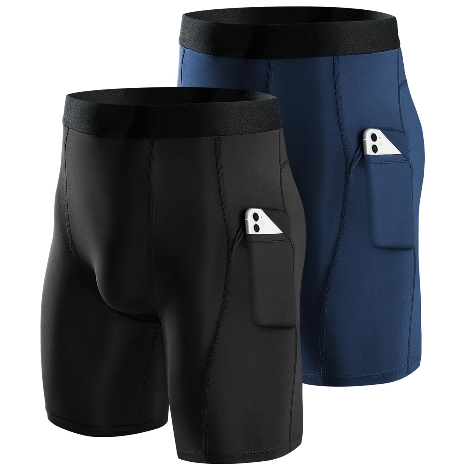 Niksa Compression Shorts Men 2/3 Pack, Compression Underwear for Men Athletic Shorts, Running Workout Fitness Shorts