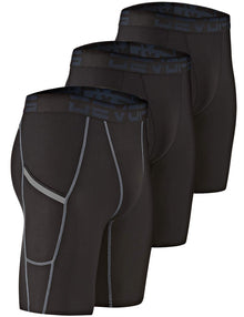 DEVOPS Men’s 3/5-Pack Compression Shorts with Optional Pockets