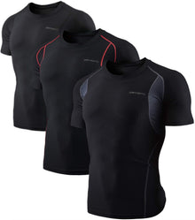 DEVOPS Men’s 3-Pack Cool-Dry Compression Base Layer Shirts